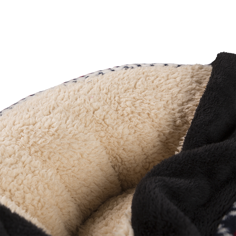 HY-32 Printed short fleece cloak round cat Plush Pet Bed