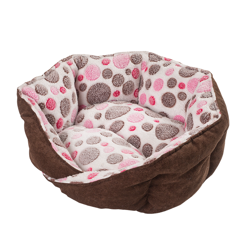 HY-18 Printed Fleece Cuddler Cat Bed